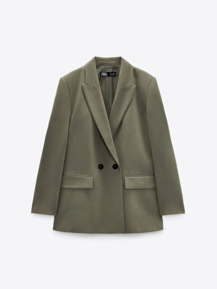 Waterfall Collar Double Button Overcoat